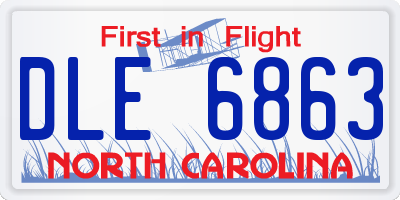 NC license plate DLE6863