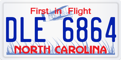 NC license plate DLE6864
