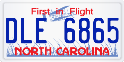 NC license plate DLE6865