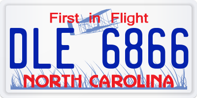 NC license plate DLE6866