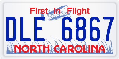 NC license plate DLE6867
