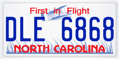 NC license plate DLE6868
