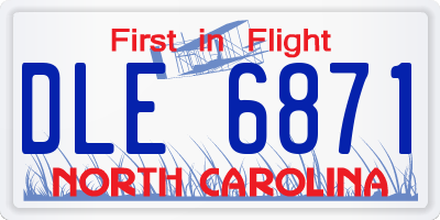 NC license plate DLE6871
