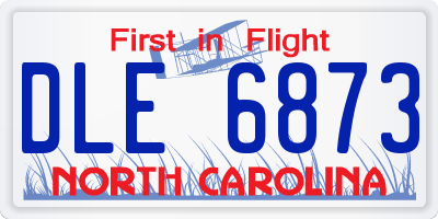 NC license plate DLE6873