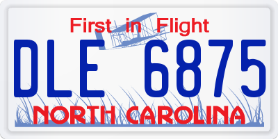 NC license plate DLE6875