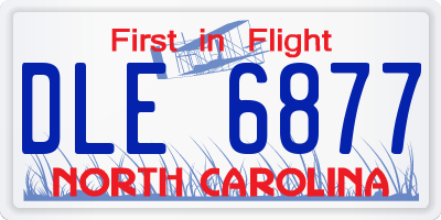 NC license plate DLE6877