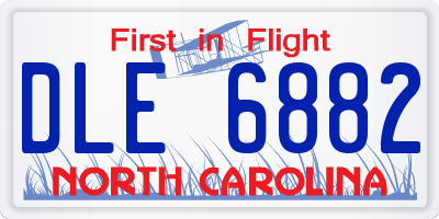 NC license plate DLE6882