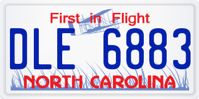 NC license plate DLE6883