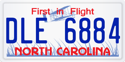 NC license plate DLE6884