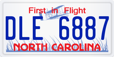 NC license plate DLE6887