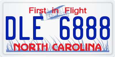 NC license plate DLE6888