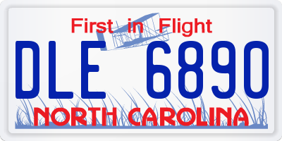 NC license plate DLE6890