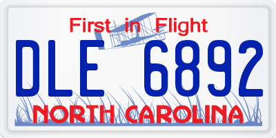NC license plate DLE6892