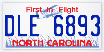 NC license plate DLE6893