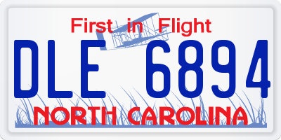 NC license plate DLE6894
