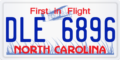 NC license plate DLE6896