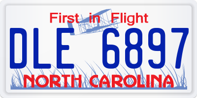 NC license plate DLE6897