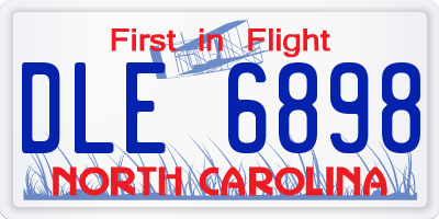 NC license plate DLE6898