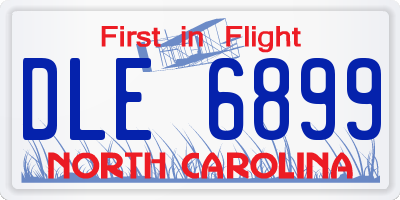 NC license plate DLE6899