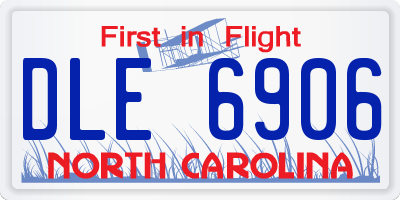 NC license plate DLE6906