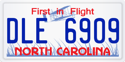 NC license plate DLE6909