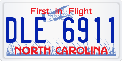 NC license plate DLE6911