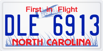 NC license plate DLE6913