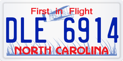 NC license plate DLE6914