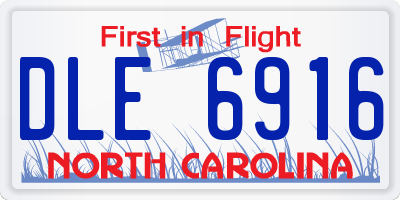 NC license plate DLE6916