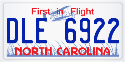 NC license plate DLE6922