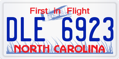 NC license plate DLE6923