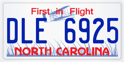 NC license plate DLE6925