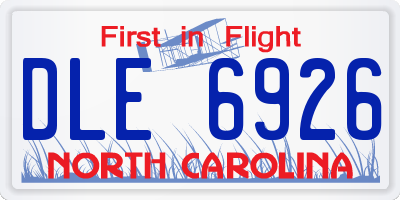 NC license plate DLE6926