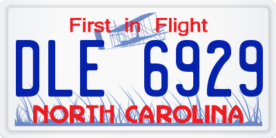 NC license plate DLE6929