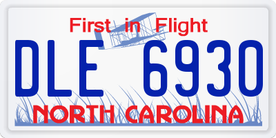 NC license plate DLE6930