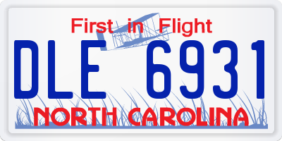 NC license plate DLE6931