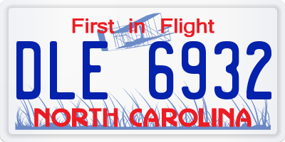 NC license plate DLE6932