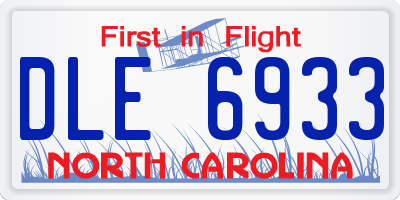 NC license plate DLE6933