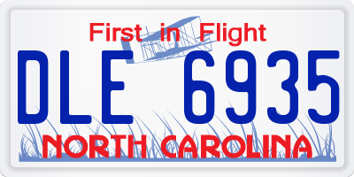 NC license plate DLE6935