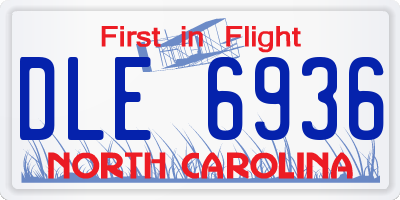 NC license plate DLE6936