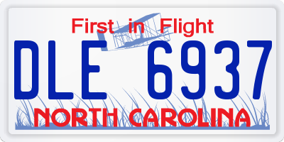 NC license plate DLE6937