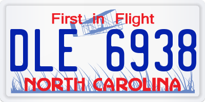 NC license plate DLE6938