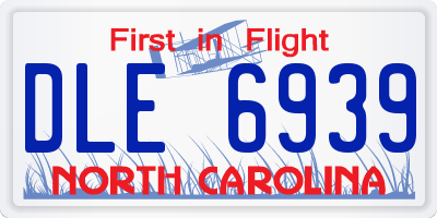 NC license plate DLE6939