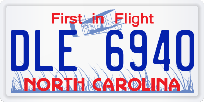 NC license plate DLE6940