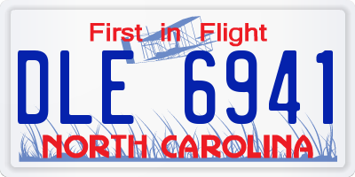 NC license plate DLE6941