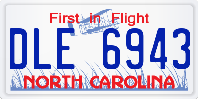 NC license plate DLE6943