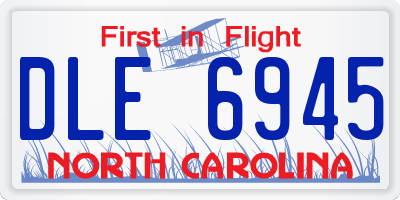 NC license plate DLE6945
