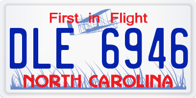 NC license plate DLE6946
