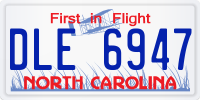NC license plate DLE6947