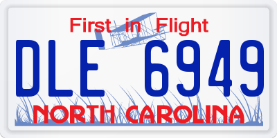 NC license plate DLE6949